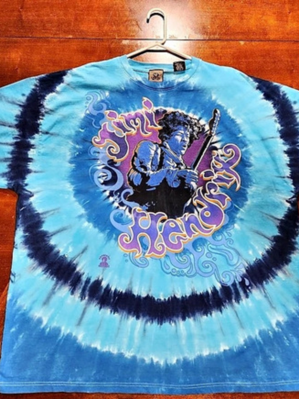 Jimi Hendrix Liquid Blue Authentic Graphic Tee Tie-Dye Size 4XL